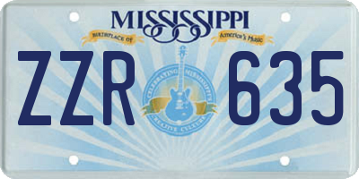 MS license plate ZZR635