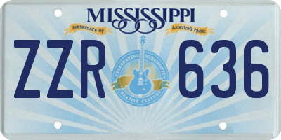 MS license plate ZZR636