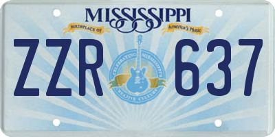 MS license plate ZZR637