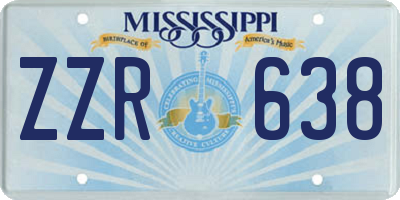 MS license plate ZZR638