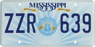 MS license plate ZZR639