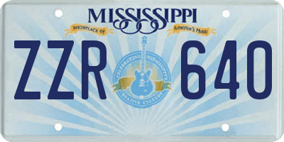 MS license plate ZZR640