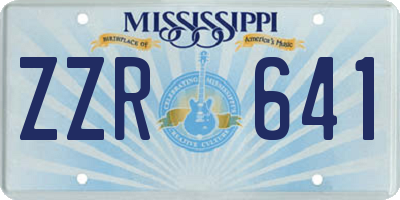 MS license plate ZZR641