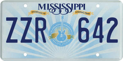 MS license plate ZZR642