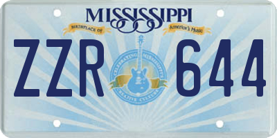 MS license plate ZZR644