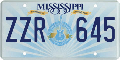 MS license plate ZZR645