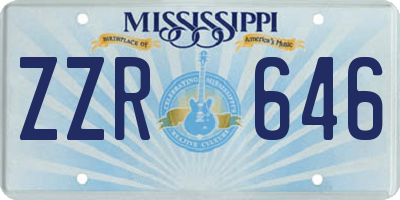 MS license plate ZZR646