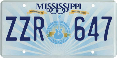 MS license plate ZZR647