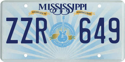 MS license plate ZZR649