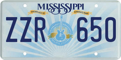 MS license plate ZZR650