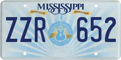 MS license plate ZZR652