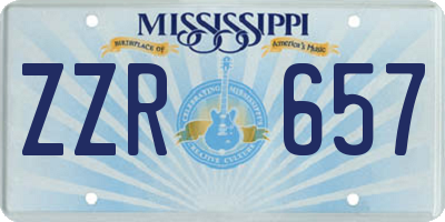 MS license plate ZZR657