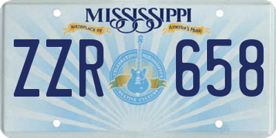 MS license plate ZZR658