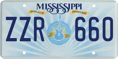 MS license plate ZZR660