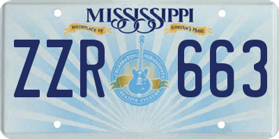 MS license plate ZZR663