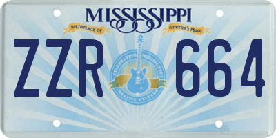 MS license plate ZZR664