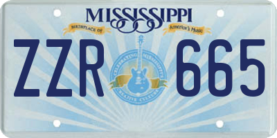 MS license plate ZZR665