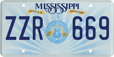 MS license plate ZZR669