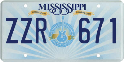 MS license plate ZZR671