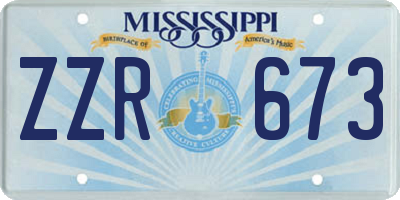 MS license plate ZZR673