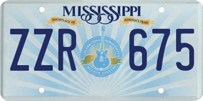 MS license plate ZZR675