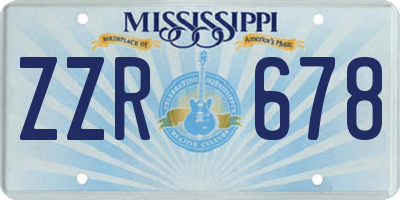 MS license plate ZZR678