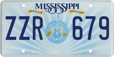 MS license plate ZZR679