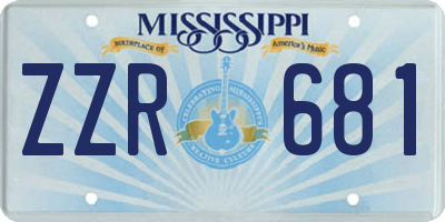 MS license plate ZZR681