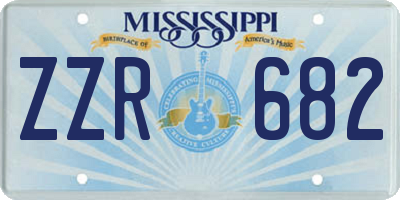 MS license plate ZZR682