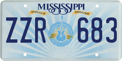 MS license plate ZZR683