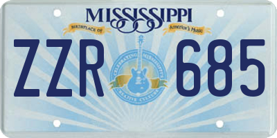 MS license plate ZZR685