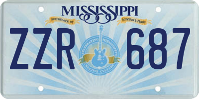 MS license plate ZZR687