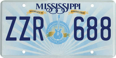 MS license plate ZZR688