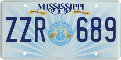 MS license plate ZZR689