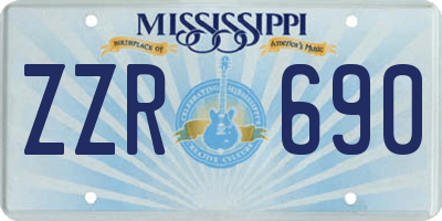 MS license plate ZZR690