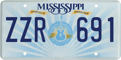 MS license plate ZZR691