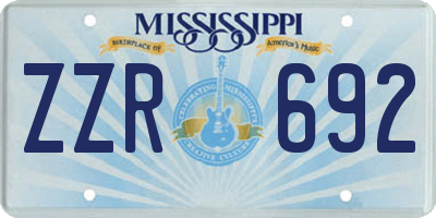 MS license plate ZZR692