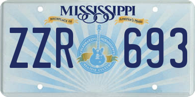 MS license plate ZZR693