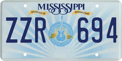 MS license plate ZZR694