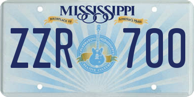 MS license plate ZZR700