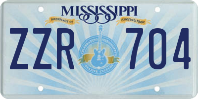 MS license plate ZZR704