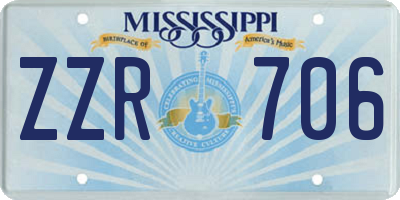 MS license plate ZZR706
