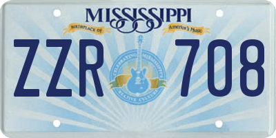 MS license plate ZZR708