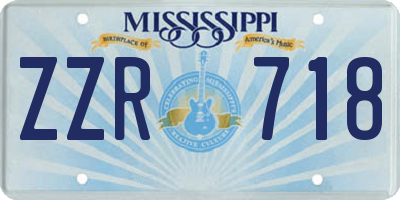 MS license plate ZZR718