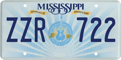 MS license plate ZZR722