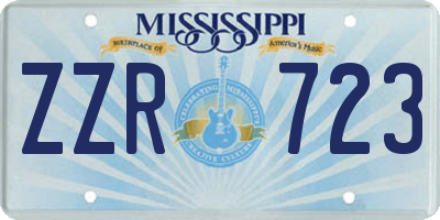 MS license plate ZZR723