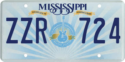 MS license plate ZZR724