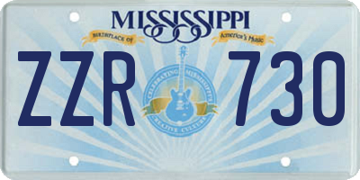 MS license plate ZZR730