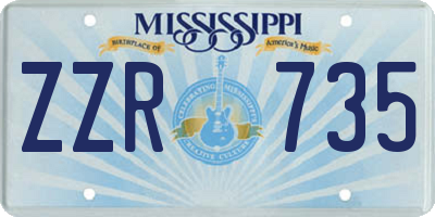 MS license plate ZZR735
