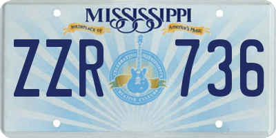 MS license plate ZZR736